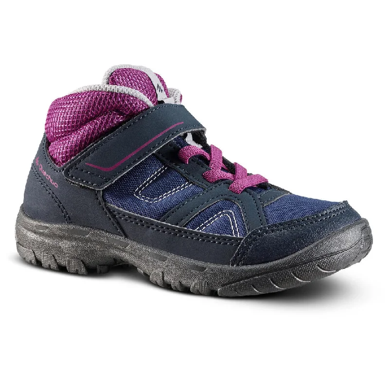 Kids High Top Hiking Shoes MH100 MID KID 24 TO 34 - Purple