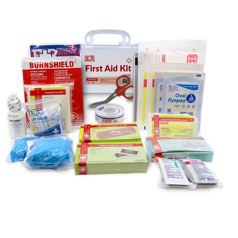 Ever Ready First Aid 10 Person First Aid Kit with Plastic Case, Type III, Ansi A, OSHA Compliant