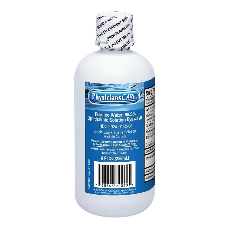 First Aid Only 24-050 Eyewash Bottle, Screw Cap, 8 oz.