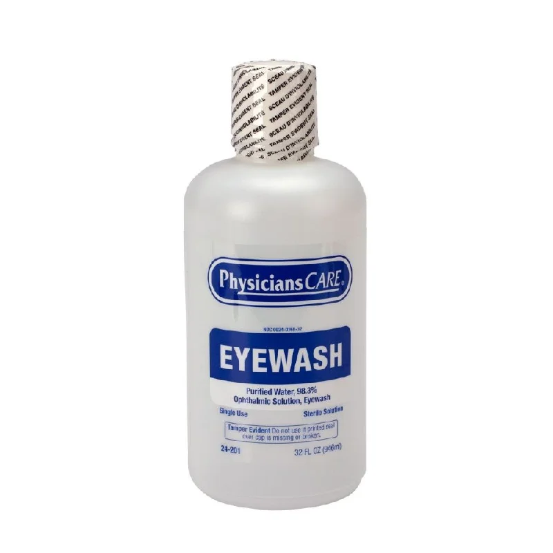 First Aid Only 24-202-001 Eyewash Station, Single 32 oz. Screw Cap Bottle