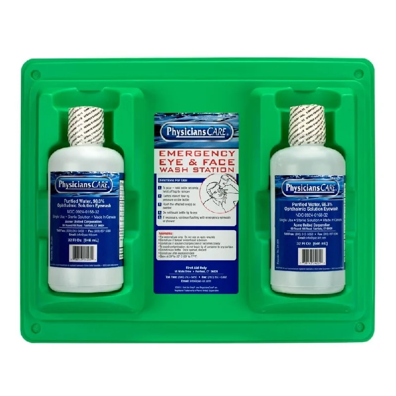 First Aid Only 24-300-001 Eyewash Station, Double 32 oz. Screw Cap Bottle