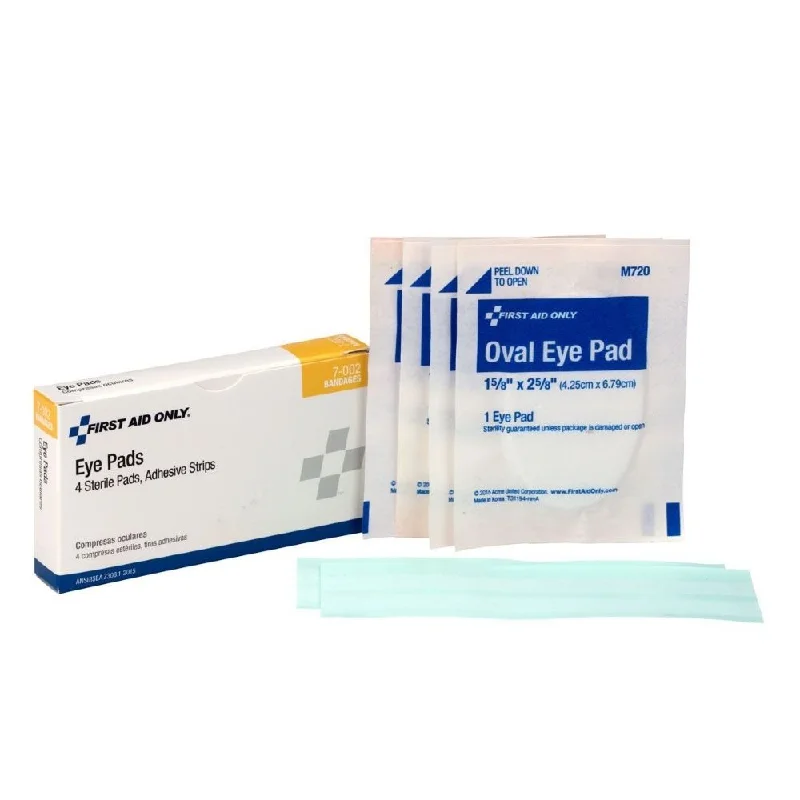 First Aid Only 7-002-001 Eye Pads with Adhesive Strips, 4/box