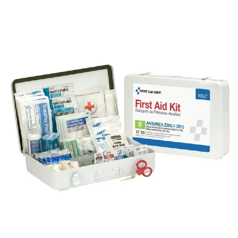 First Aid Only 90567 50 Person First Aid Kit, ANSI B,  Metal Case