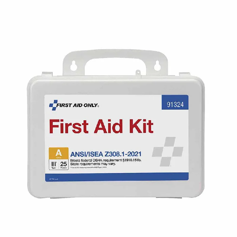 First Aid Only 91324 25 Person ANSI 2021 Class A, Plastic First Aid Kit