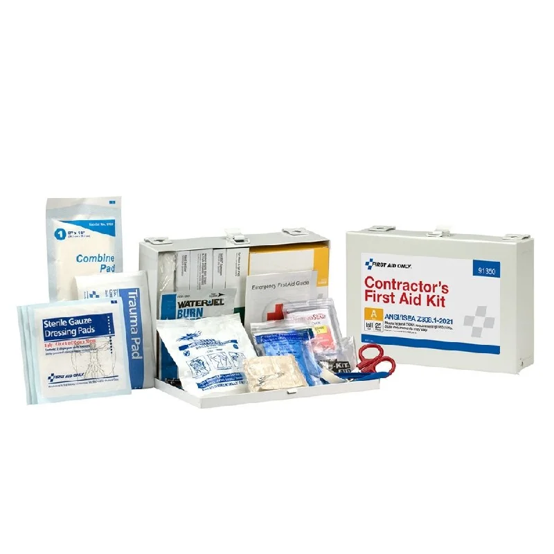 First Aid Only 91350 25 Person Contractor 2021 ANSI A+ First Aid Kit, Metal Case