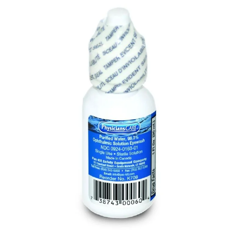 First Aid Only K708 Eyewash Bottle, Screw Cap, 1 oz.