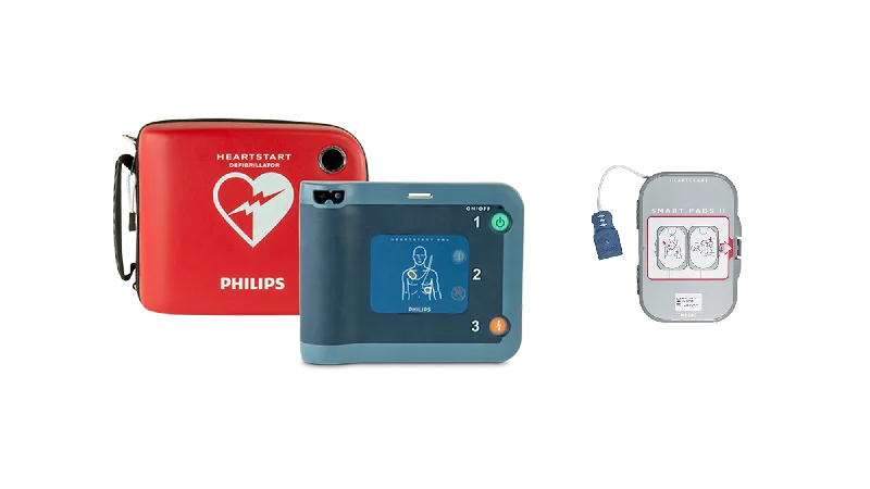 Philips HeartStart FRx Automated External Defibrillator AED with Standard Carry Case, Battery and SMART Pads II(Adults & Children).