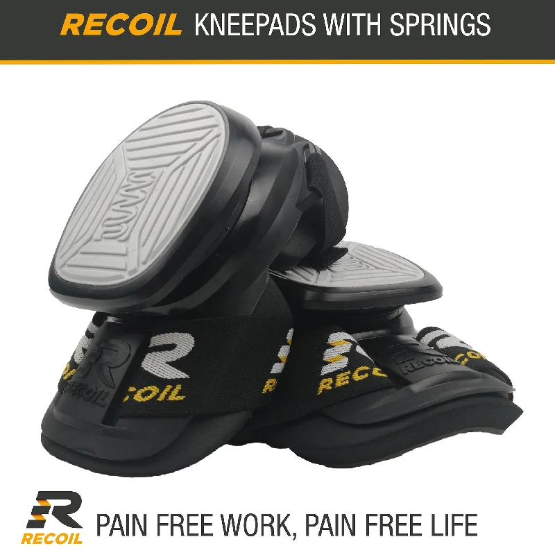 Recoil Heavy Duty Premium Comfort Knee Pads | Spring Loaded System