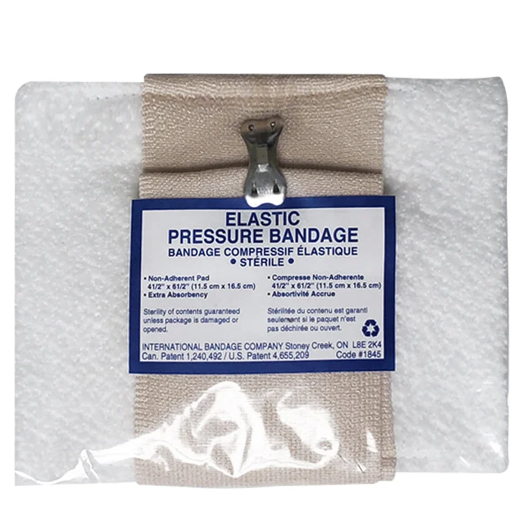 Sterile Pressure Dressing w/crepe ties 10 cm x 16.5 cm (4" x 6")-DRESCO1045