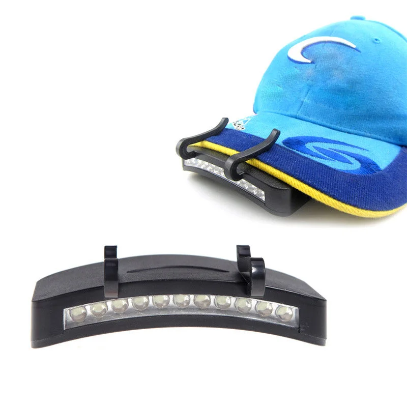 11 LED Clip-On Caplight White Light Lamp Cycling Hiking Camping Cap Light Night Fishing Repair Car Outdoor Caplights