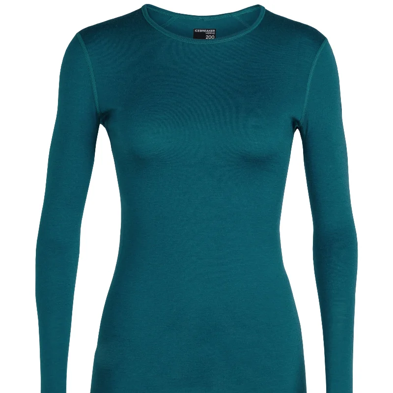 icebreaker Merino Base Layer Women's 200 Oasis Long Sleeve Crewe - Dusty Clay Midnight Navy