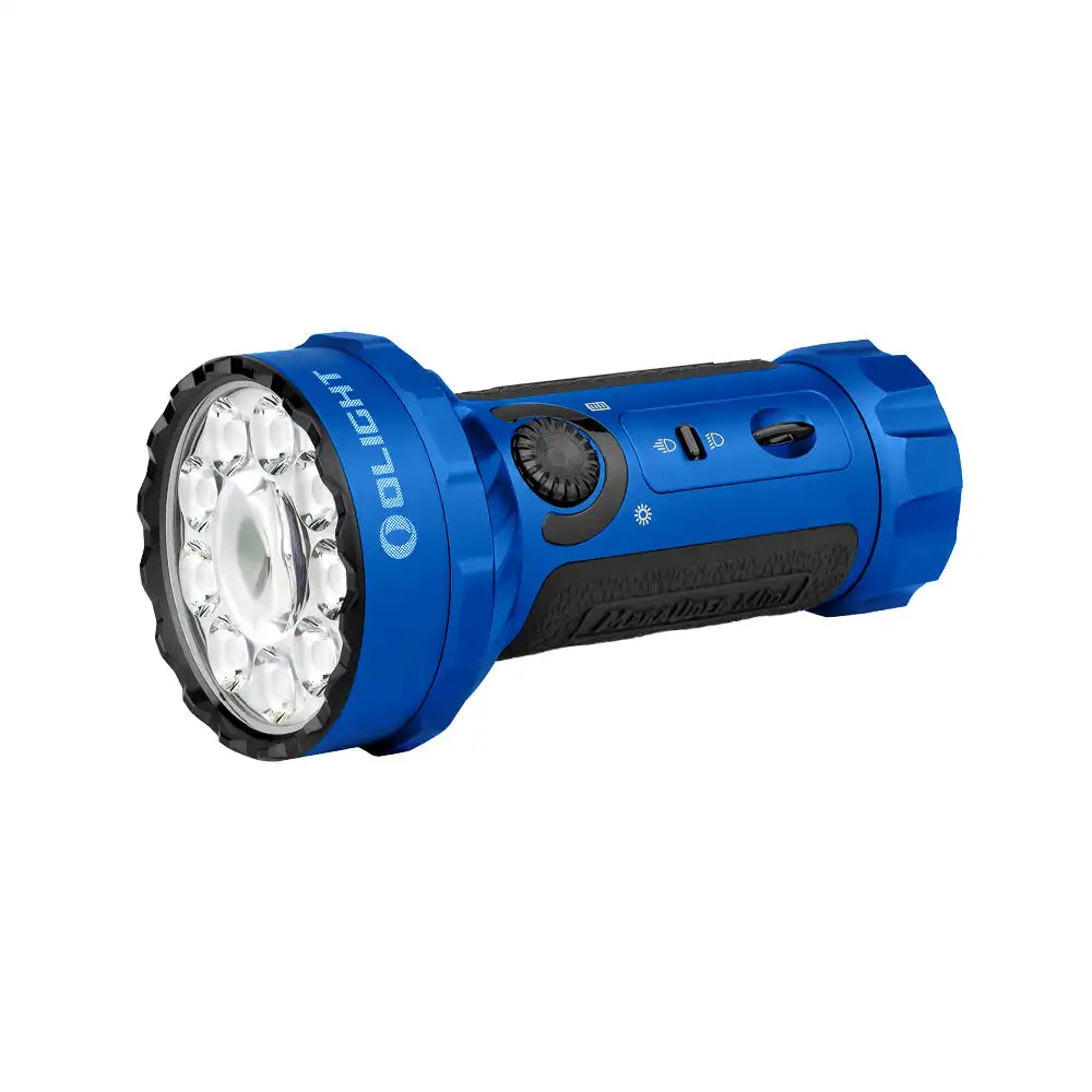 Olight Marauder Mini Midnight Blue Aluminum Rechargeable LED Flashlight with Flood and Throw Beams (7000 Max Lumens)