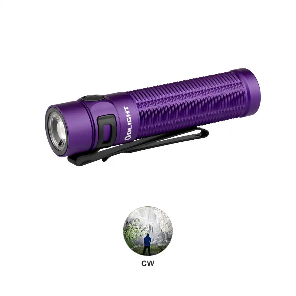 Olight O-BATON3PROMAXPW Baton 3 Pro Max Purple Aluminum Alloy Rechargeable Flashlight High Performance LED Light with Proximity Sensor(Cool White 2500 Max Lumens)